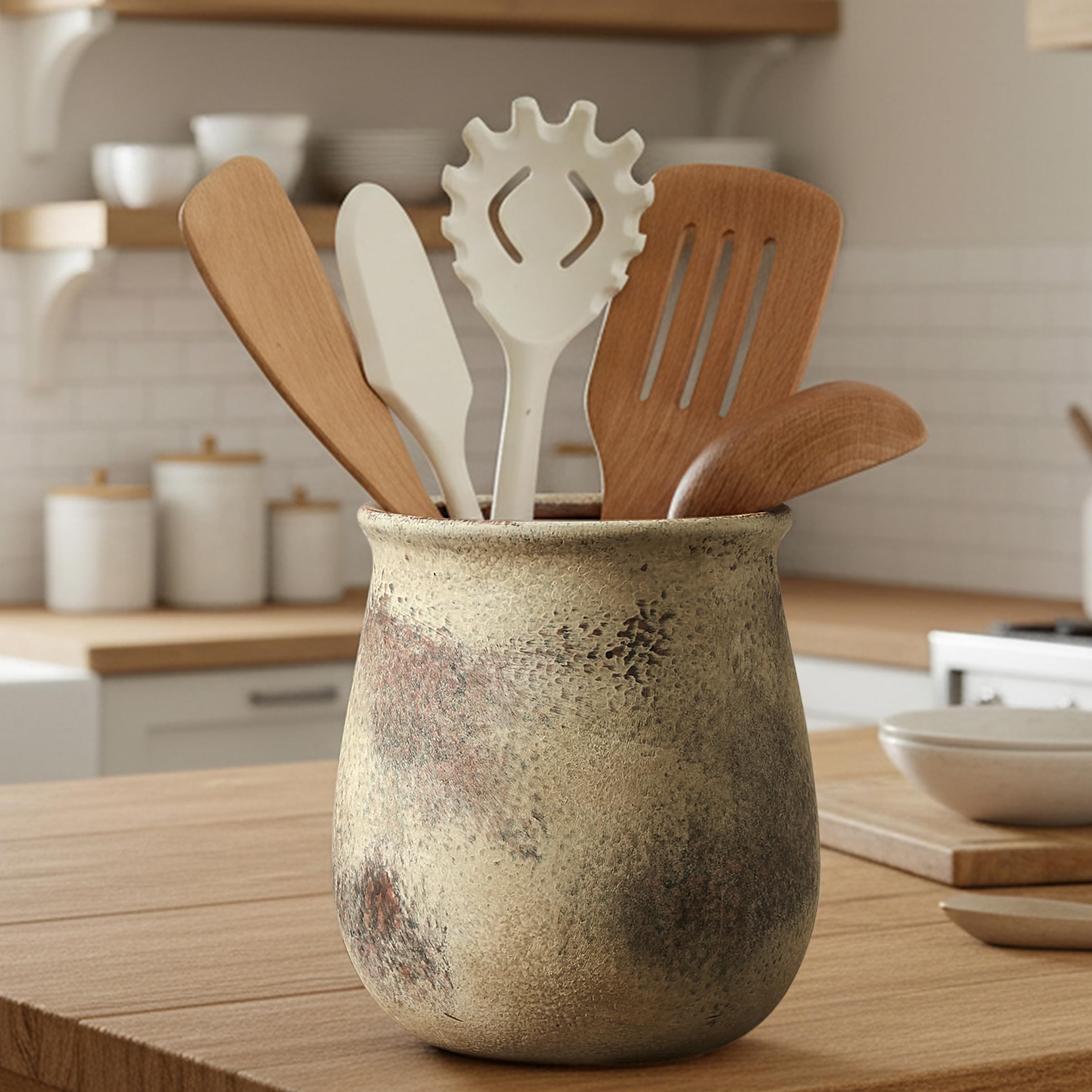 View 1 of [DAMAGED] Jemirry Rustic Ceramic Utensil Holder