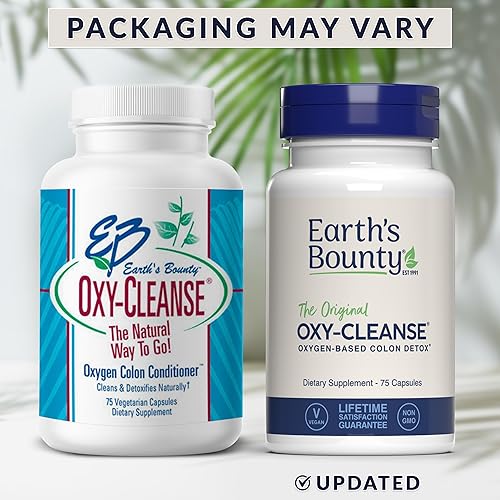 Miniatura 3 de Earth's Bounty - Oxy-Cleanse - 75 cápsulas vegetarianas - Acondicionador de oxígeno y colon - Limpia y desintoxica naturalmente - Sin hierbas