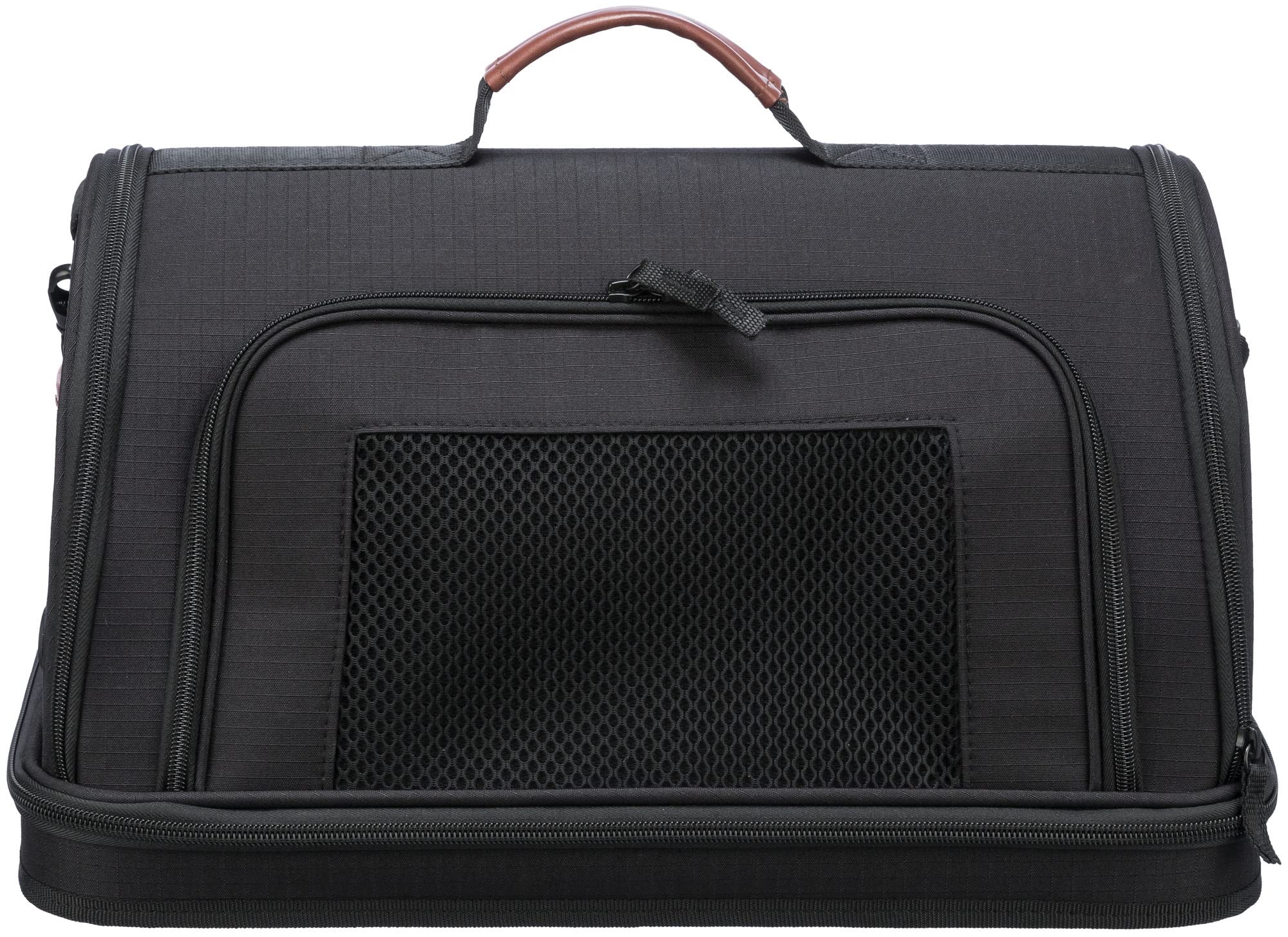 TRIXIE Airline Bag Gate, Avión Bolsa de Viaje para Perros, 28 × 25 × 45 cm, Negro - 28906