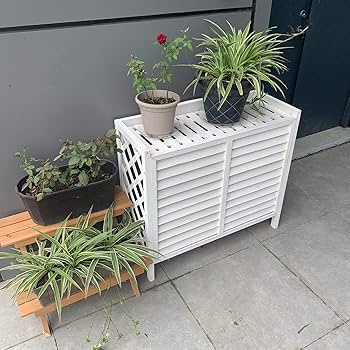 Amazon | WORTH GARDEN 室外機カバー 木製エアコンカバー, 幅87x