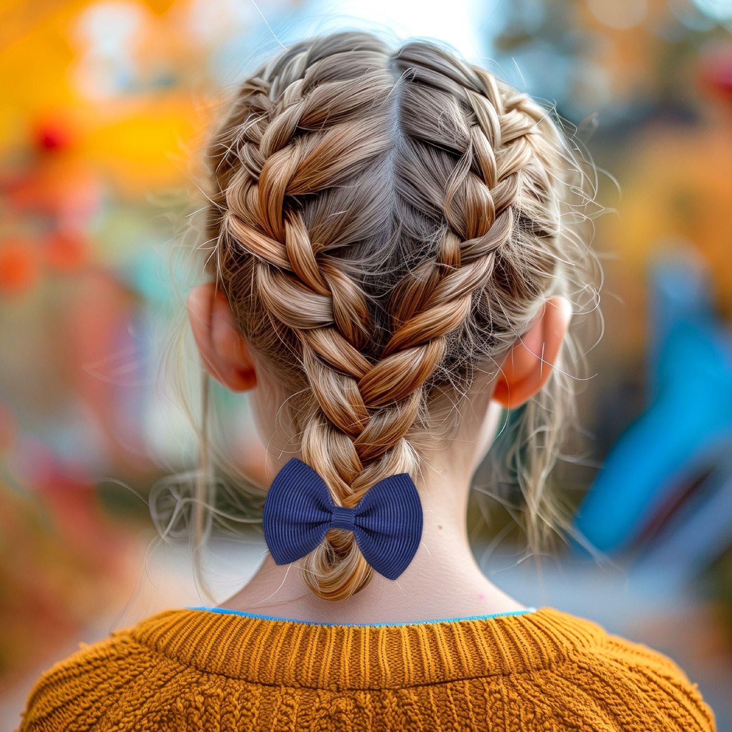 10 Fiocchi Per Capelli Per Bambine In Gros-grain, Elastici Piccoli 5 Cm, Colori Assortiti Per Code E Trecce - Accessori Scuola - 2