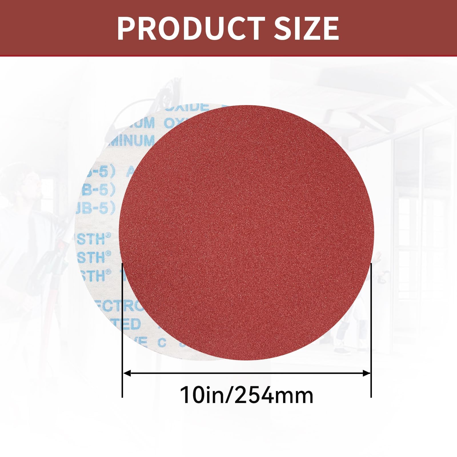 18 Pièces Disque de Ponçage 250 mm. 10 inch Disques abrasifs，Toile abrasive autocollante (PSA) Grain 3 X 40/80/120/180/240/320 pour ponceuse stationnaire à bande et à disque
