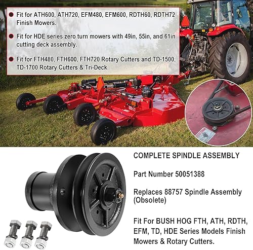 Miniatura 2 de Conjunto completo de husillo 50051388 Kit de piezas de repuesto y polea de tracción 50074053 con todos los accesorios aptos para modelos Bush Hog