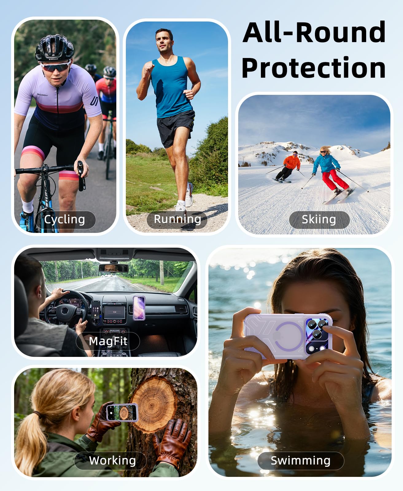 Beeasy per iPhone 17 Pro Max Cover Impermeabile IP68 con Magsafe, 360 Militare Antiurto Protezione Schermo Integrata, Custodia Magnetica Rugged Resistente, 6,9", Viola