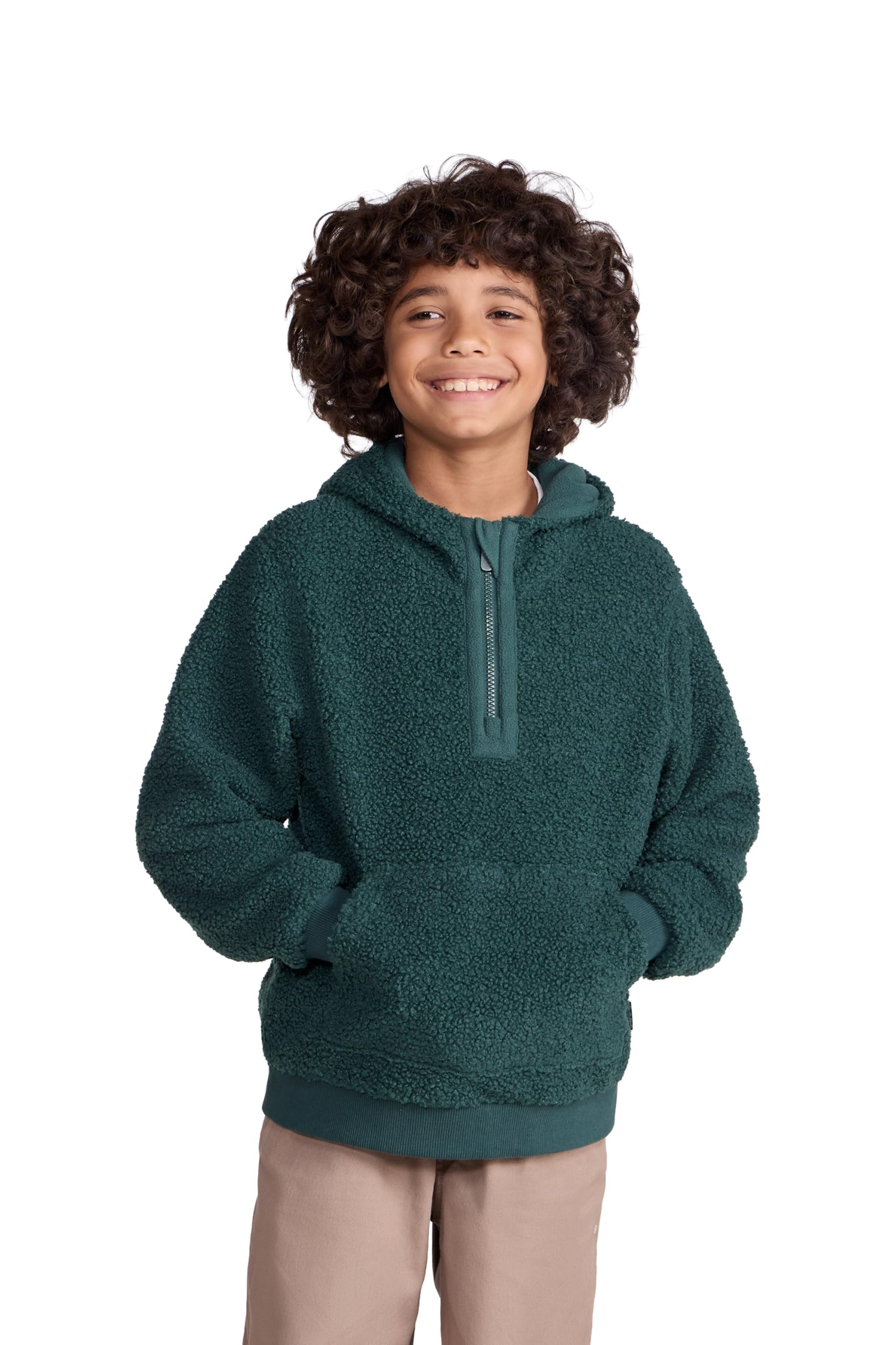 Animal Etta Kids Half Zip Borg Hoodie