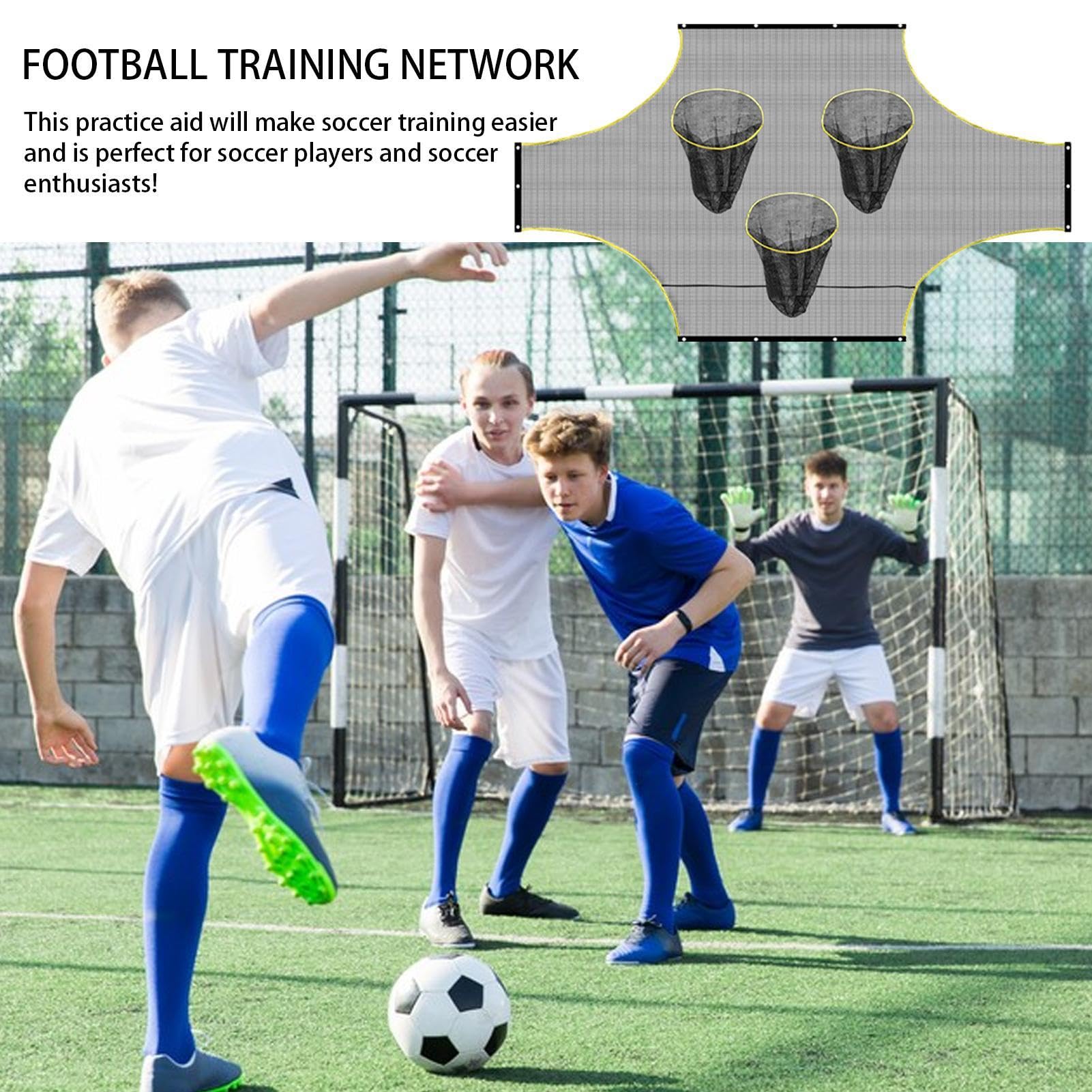Rete da calcio per porte da calcio, Rete da calcio con bersagli | Rete della porta bersaglio con zone di punteggio | per campi da calcio, attrezzature per allenamenti, da allenament