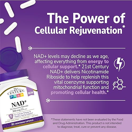 Miniatura 12 de 21st Century NAD+ nicotinamida ribósido 300 mg