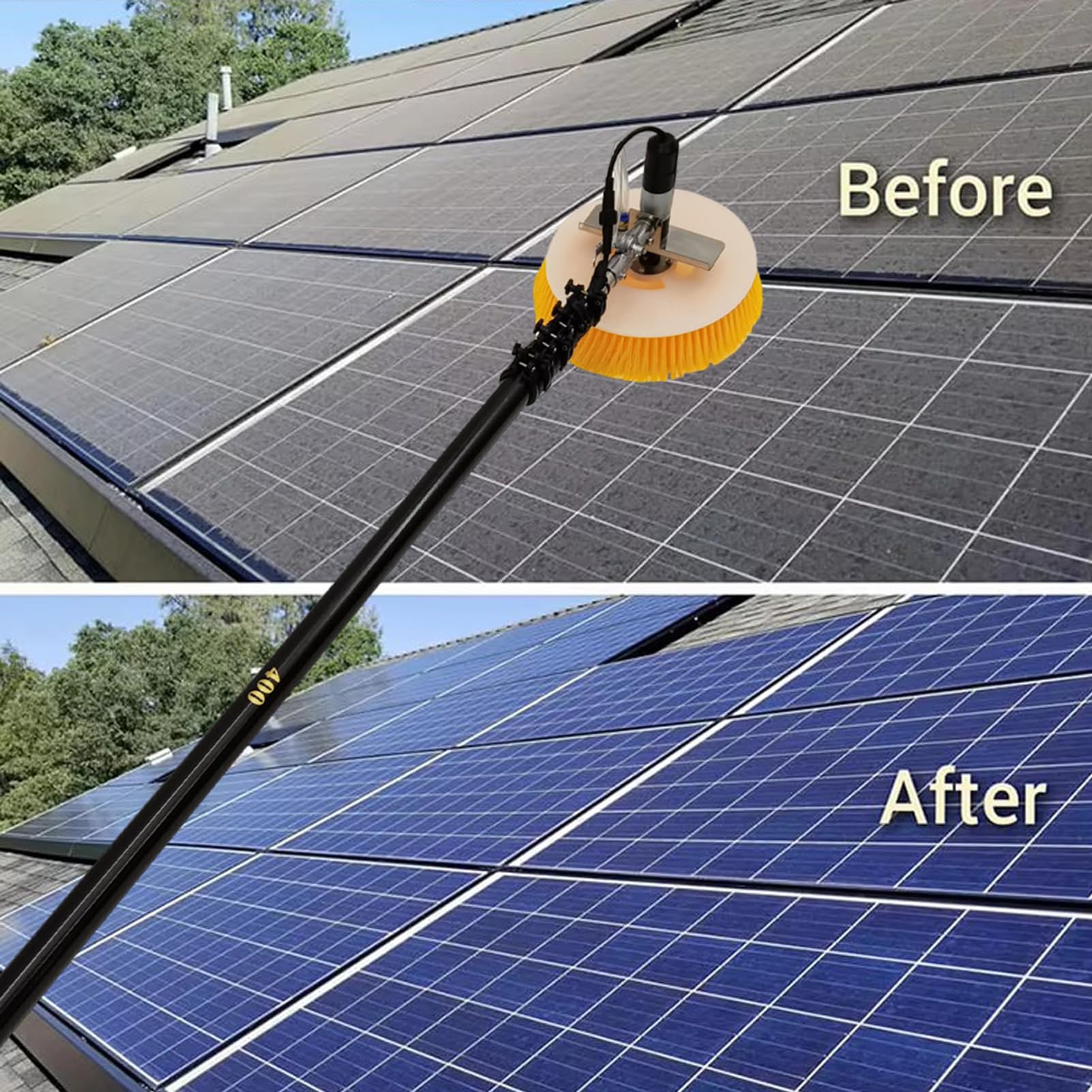 Solarpanel-Reinigungsmaschine, Photovoltaik-Panelbürste mit verstellbarer Verlängerungsstange, Dachreinigungsgeräte für effiziente Wartung der Solarenergie
