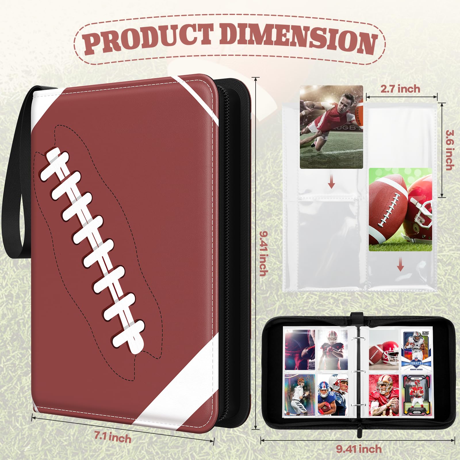 football trading cards binder Card with Sleeves, 4-Pocket Card Binder Premium 440 Double Sided Pocket PU Card Collection Binder, Display Case with Football Card Sleeves Card Holder Protectors Set : Toys & EMF Free Pocket Style (Holds 400 Zur the Enchanter ENCHANTMENTS box:1x BOX + 1x CAMPAIGN PACK (SPECIAL OFFER)