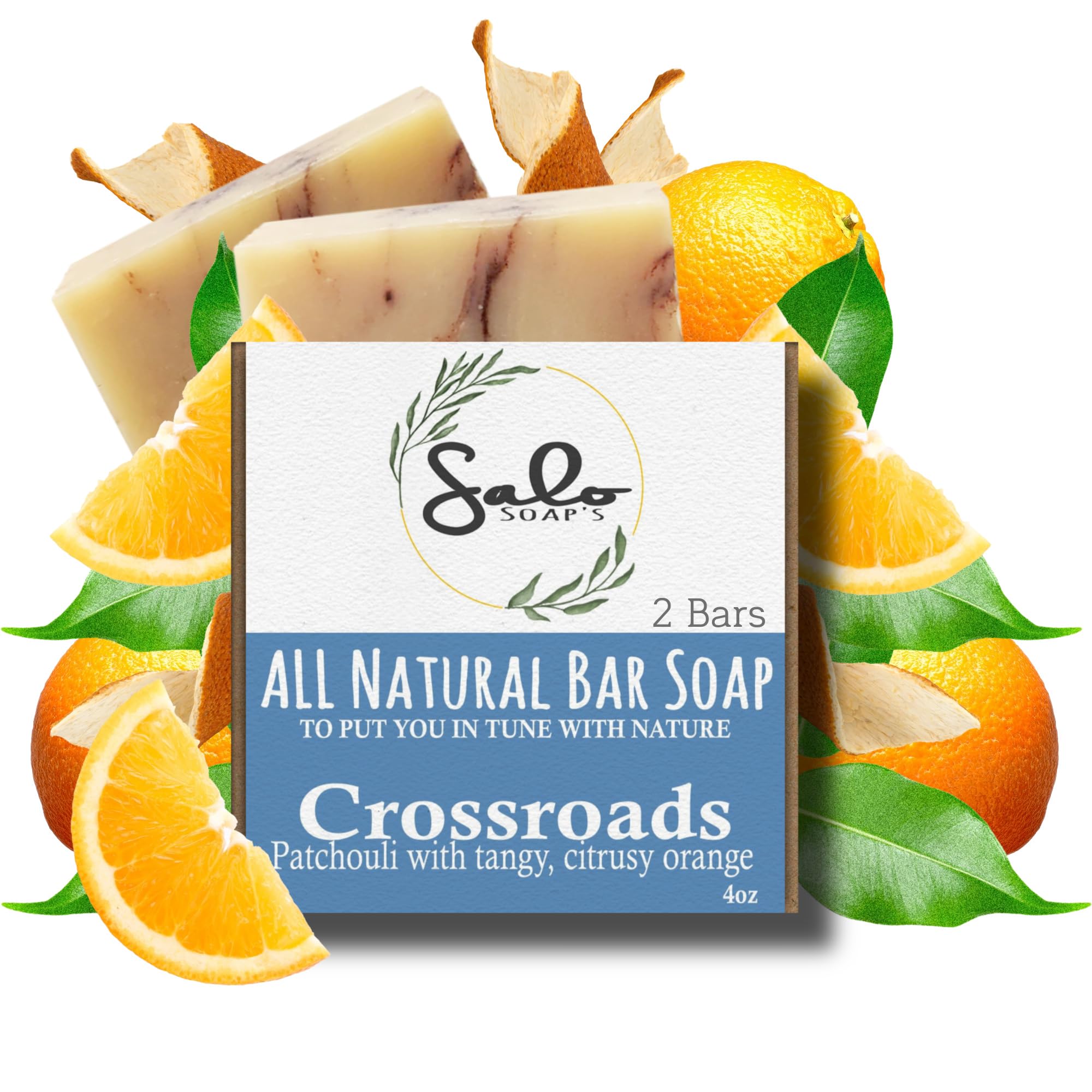 Orange and Patchouli Essential Oils - True and Natural Soap Made in The USA, 2 Pack