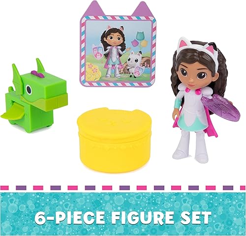 Miniatura 3 de Gabby's Dollhouse, Knight Gabby - Juego de figuras de juguete con juguete sorpresa y mini amigo del dragón, juguetes para niños para niñas y niños a