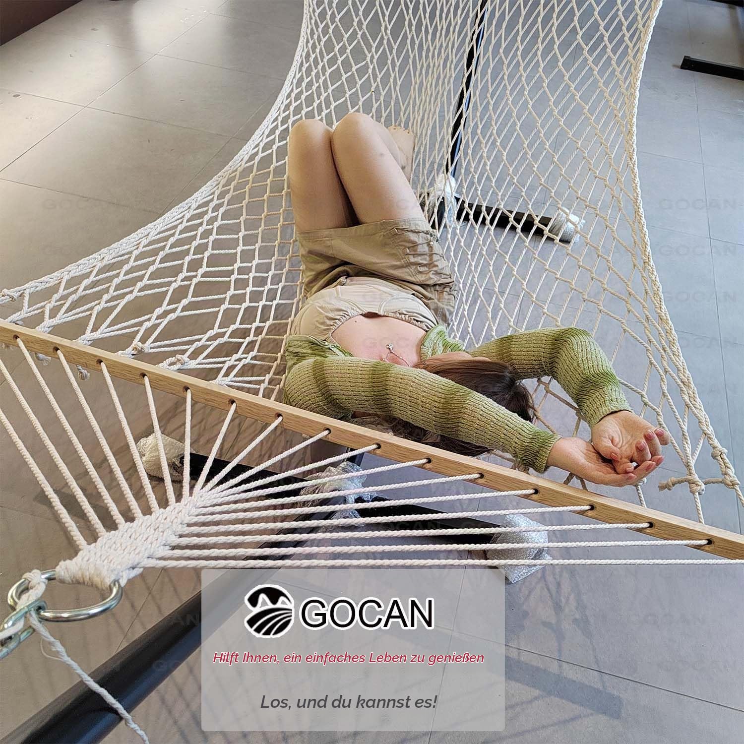 Mesh Hängematte mit Kettenhaken Tree Straps fit Ständer von 9' bis 15' für Außenterrasse Hof