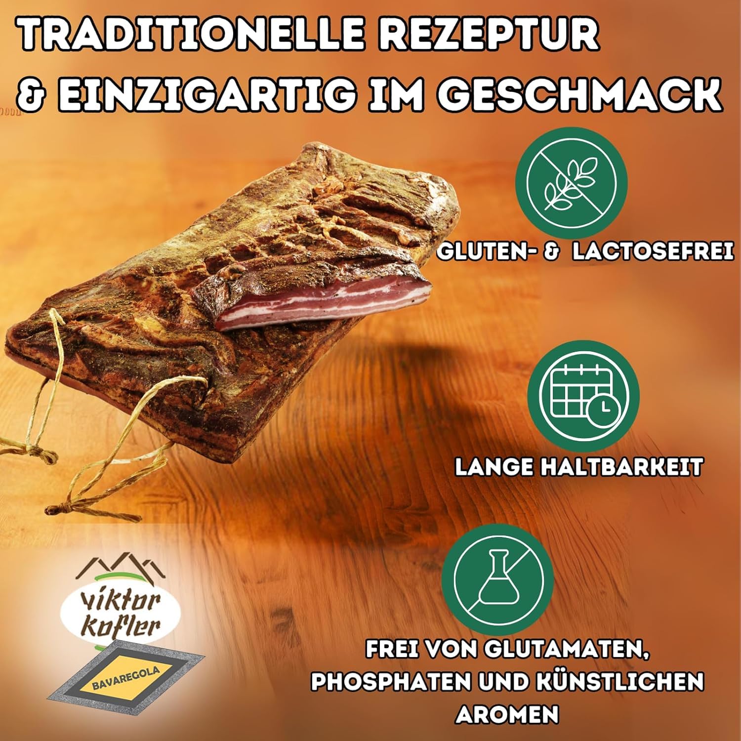 BAVAREGOLA Pancetta aus Südtirol - 350g - Original Speck aus Italien - Bauchspeck geräuchert & luftgetrocknet am Stück - Südtiroler Speck Spezialität