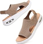Les femmes d'été de marche Sandales Glisser sur Air Coussin Support Platform Sandales Open Toe Strap Robe Sandal Chaussures