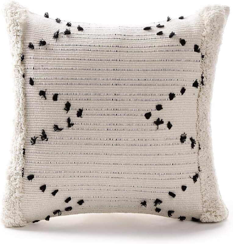 black and cream throw pillows