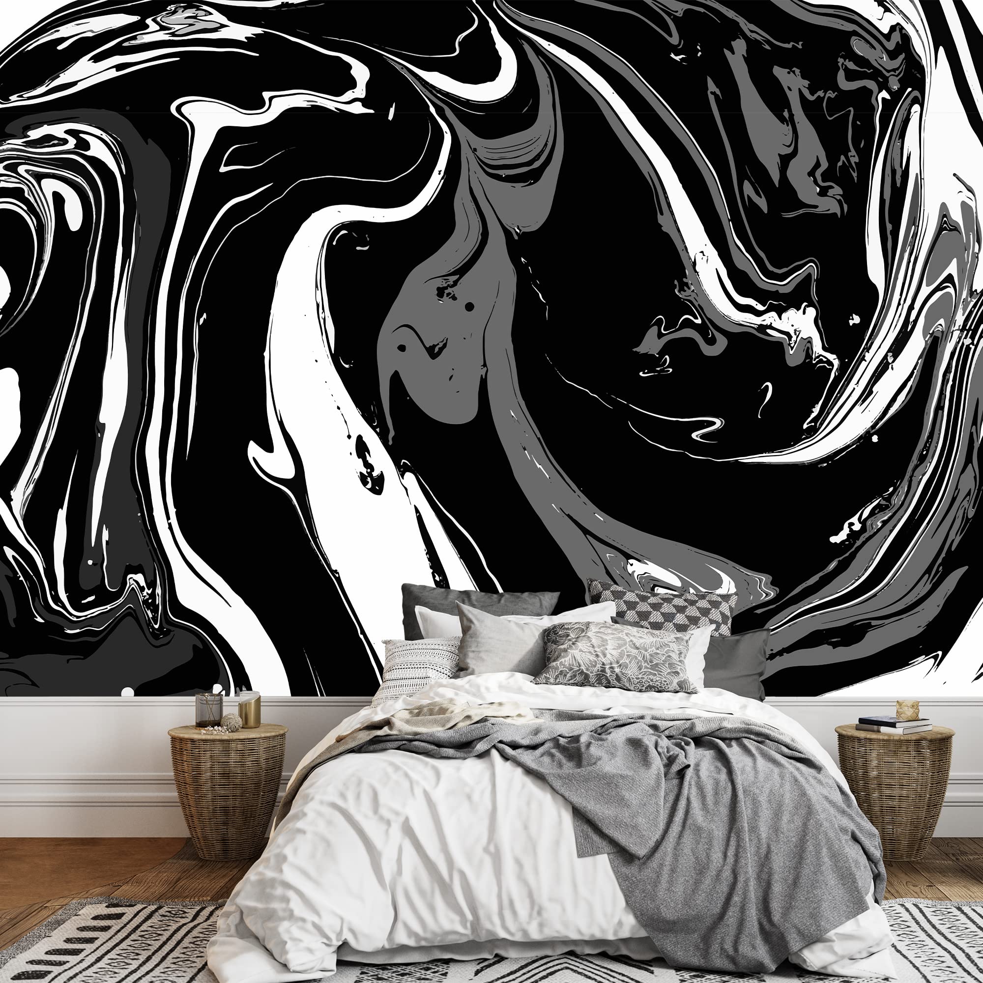 wall26 - Abstract Liquid Ink Paint Background - Canvas Art Wall Decor - 66"x96"