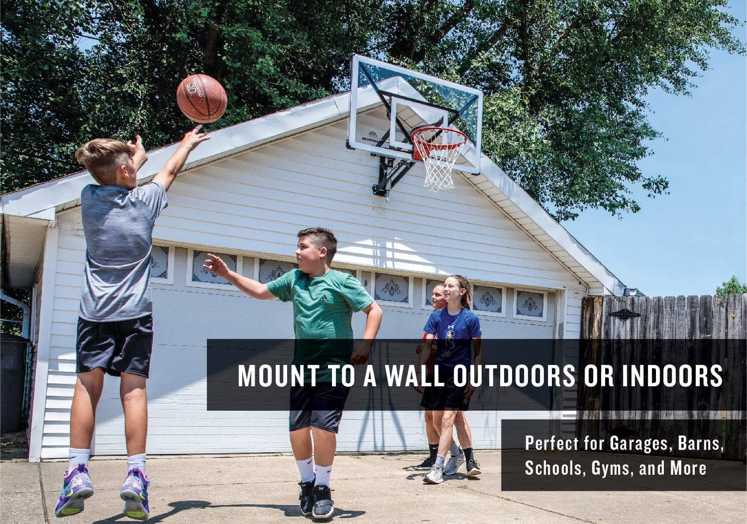 Silverback NXT 54" Wall Mounted Adjustable-Height Basketball Hoop with QuickPlay Design : Sports & Outdoors