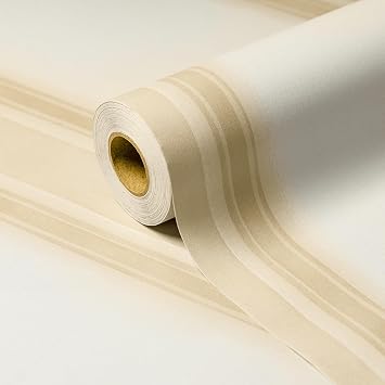 Cabbrix Vintage Wallpaper Peel and Stick Stripe Wallpaper 17.5 x 78 Boho Neutral Contact Paper Vinyl Waterproof Self Adhesive Wall Paper for Bedroom Shlef Cabinet Decor