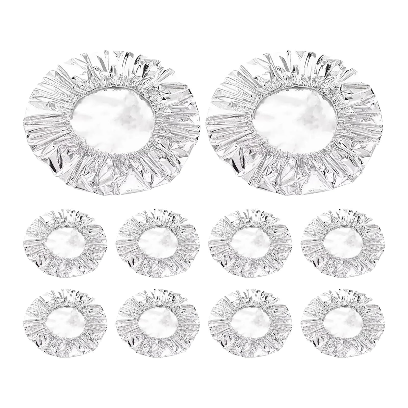 100pcs Reusable Aluminum Foil Food Covers - Elastic Bowl Covers for Insulation and Storage