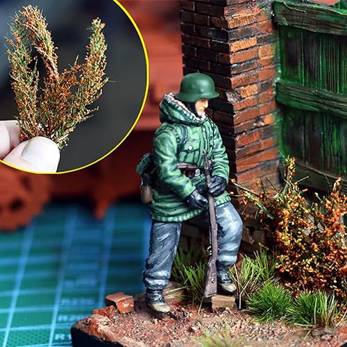 Miniatura 8 de Cayway Paquete de 2 césped artificial de simulación de césped estático en miniatura para bricolaje, modelo, tren, paisaje, ferrocarril, paisaje,