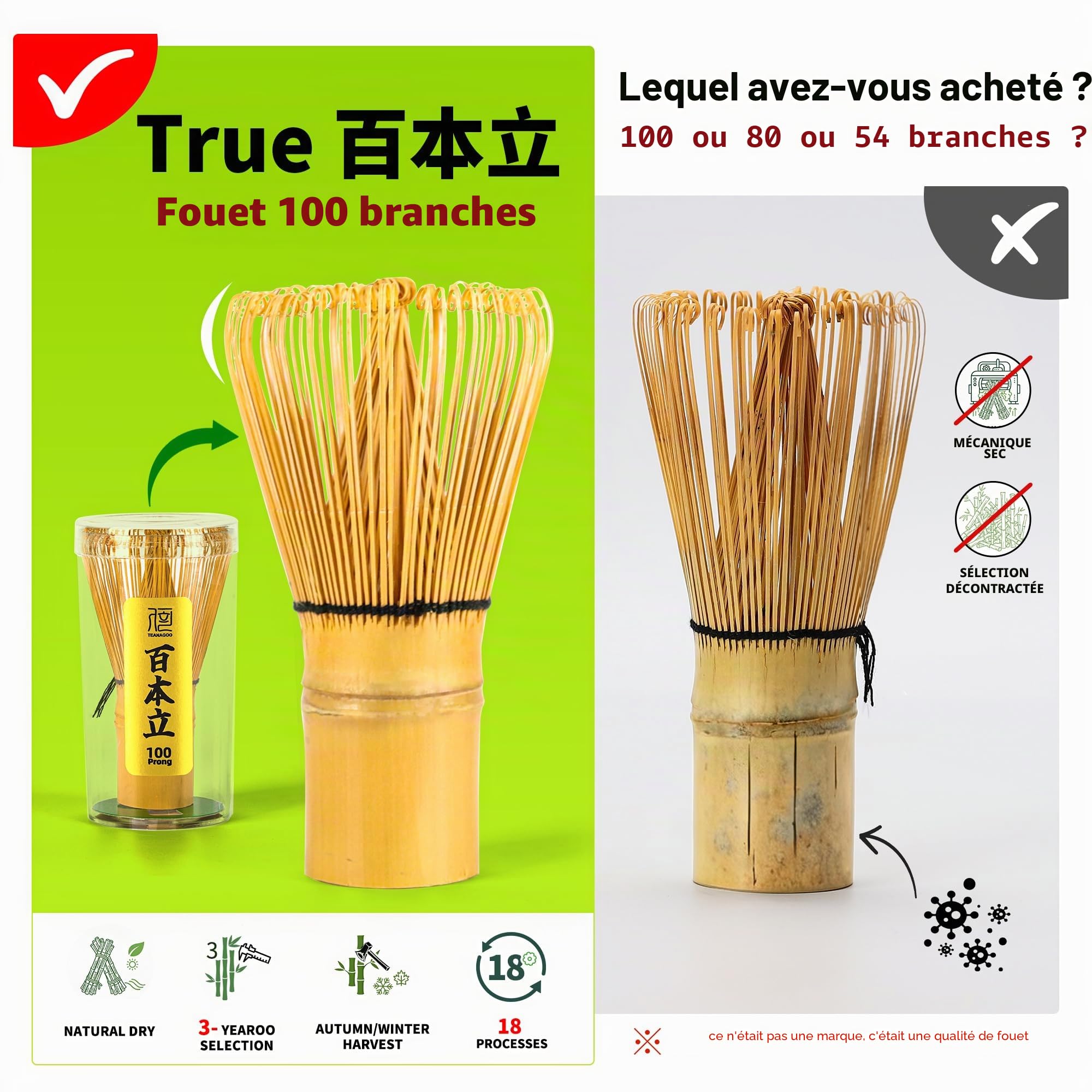 TEANAGOO Kit Matcha 7 pièces, Matcha Set-Bol à matcha avec bec verseur, Fouet à Matcha en Bambou (Chasen), Pelle (Chashaku), Service à thé, (Gris Plus Foncé)