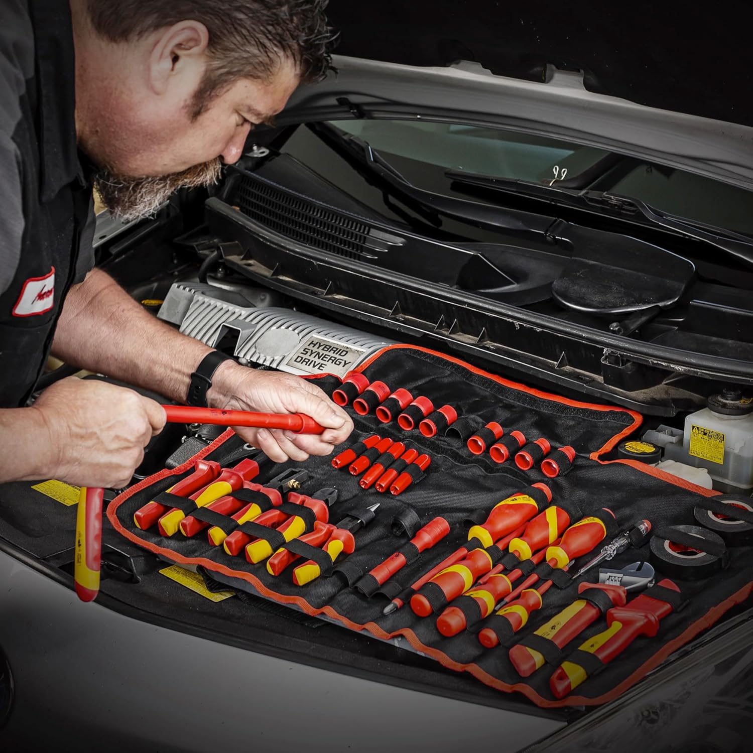 Powerbuilt 33-Piece VDE Tool Set, Insulated Ratchet, Screwdrivers, Sockets, Acessories, High-Voltage Electrical and Hybrid Vehicles, Home Repair, Certified High-Quality - 642938 Powerbuilt 33-Piece VDE Tool Set, Insulated Ratchet, Screwdrivers, Sockets, Acessories, High-Voltage Electrical and Hybrid Vehicles, Home Repair, Certified High-Quality - 642938