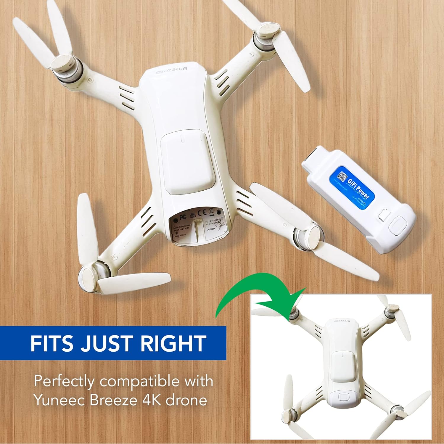 MaximalPower GiFi Power® Replacement 11.1V 2000mAh 3S Lipo Battery for Yuneec Breeze 4k Drone (1 Pack)