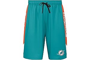 Miami Dolphins Swim Trunks Men: FOCO Men's NFL Team Logo Side Stripe Training Shorts