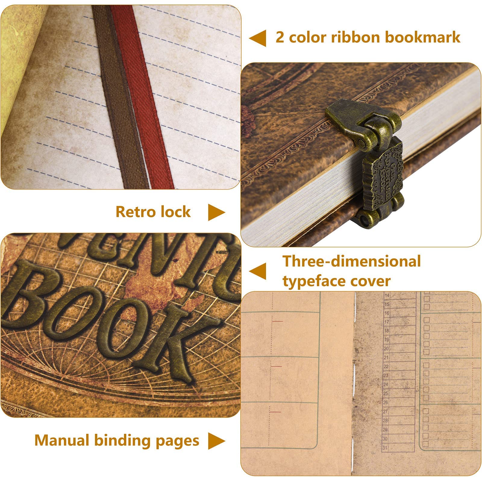 Abenteuerbuch Sammelalbum Reisetagebuch Fotobuch mit geprägtem Buchstabeneinband - Großes DIY handgefertigtes Erinnerungsfotoalbum für Jahrestag, Hochzeit, Babyparty, Abschluss (blau)