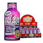 Vitamin Energy Immune+ Extra Strength Energy Shot Grape 10 Pack, 260mg Natural Caffeine, B-Vitamins, Citicoline, Green Tea, Immunity & Focus Support, Zero Sugar, Gluten-Free 1.93 fl oz