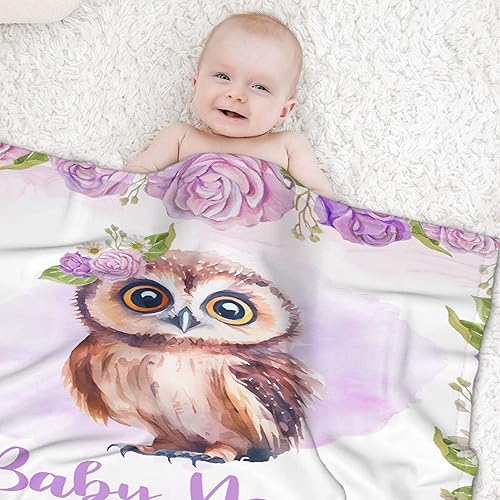 Miniatura 6 de Cute Owl - Manta personalizada con nombre para bebé, niña y niño, mantas de bebé personalizables para niñas y niños, manta de bebé personalizada,