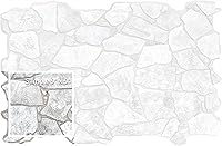 Vista 1 de Dundee Deco Panel de pared 3D de PVC de piedra sintética blanca y gris, 3.2 pies x 2.1 pies (38.6 in x 24.8 in), decoración de paneles de pared
