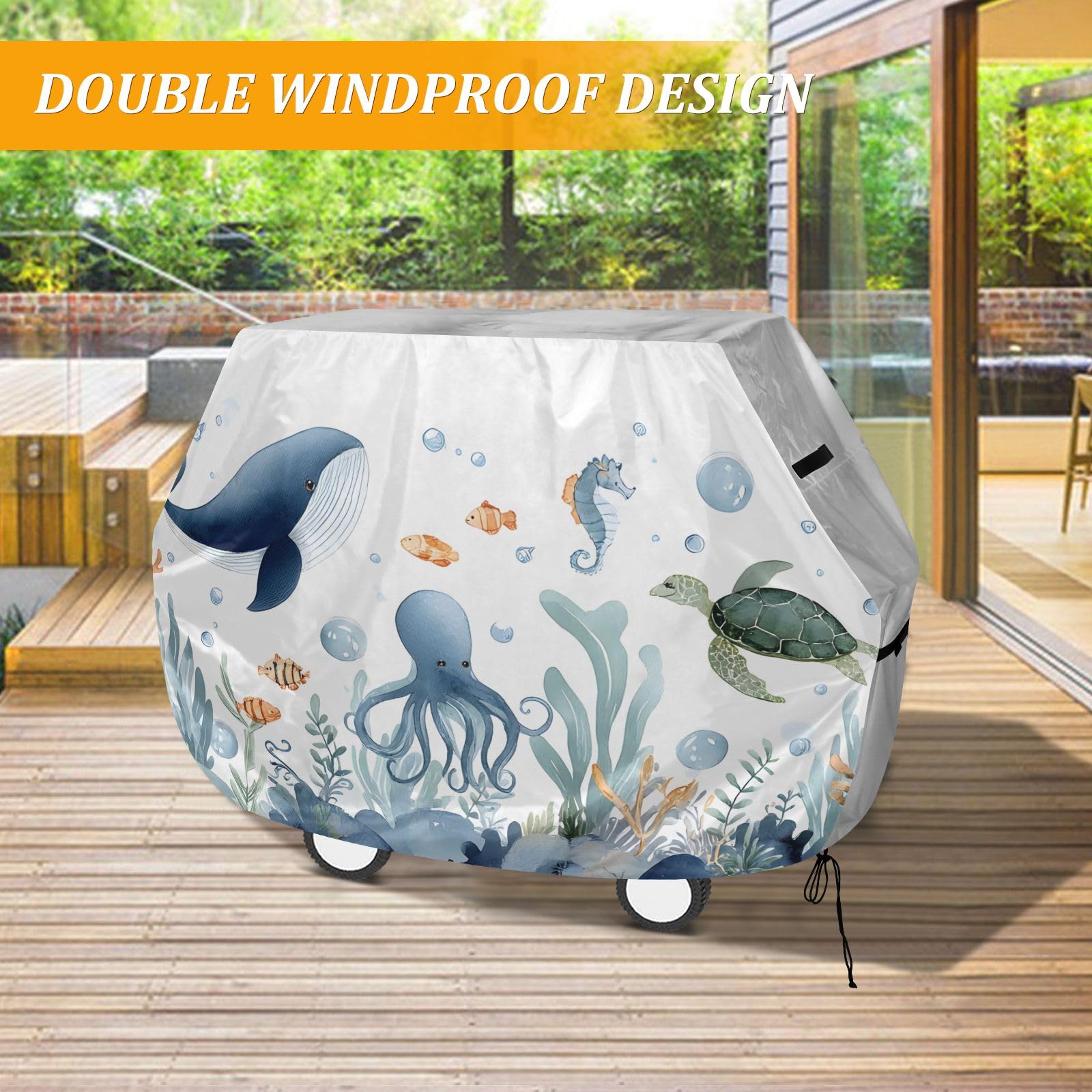 Blue Whale - Copertura per barbecue, impermeabile, resistente, per esterni