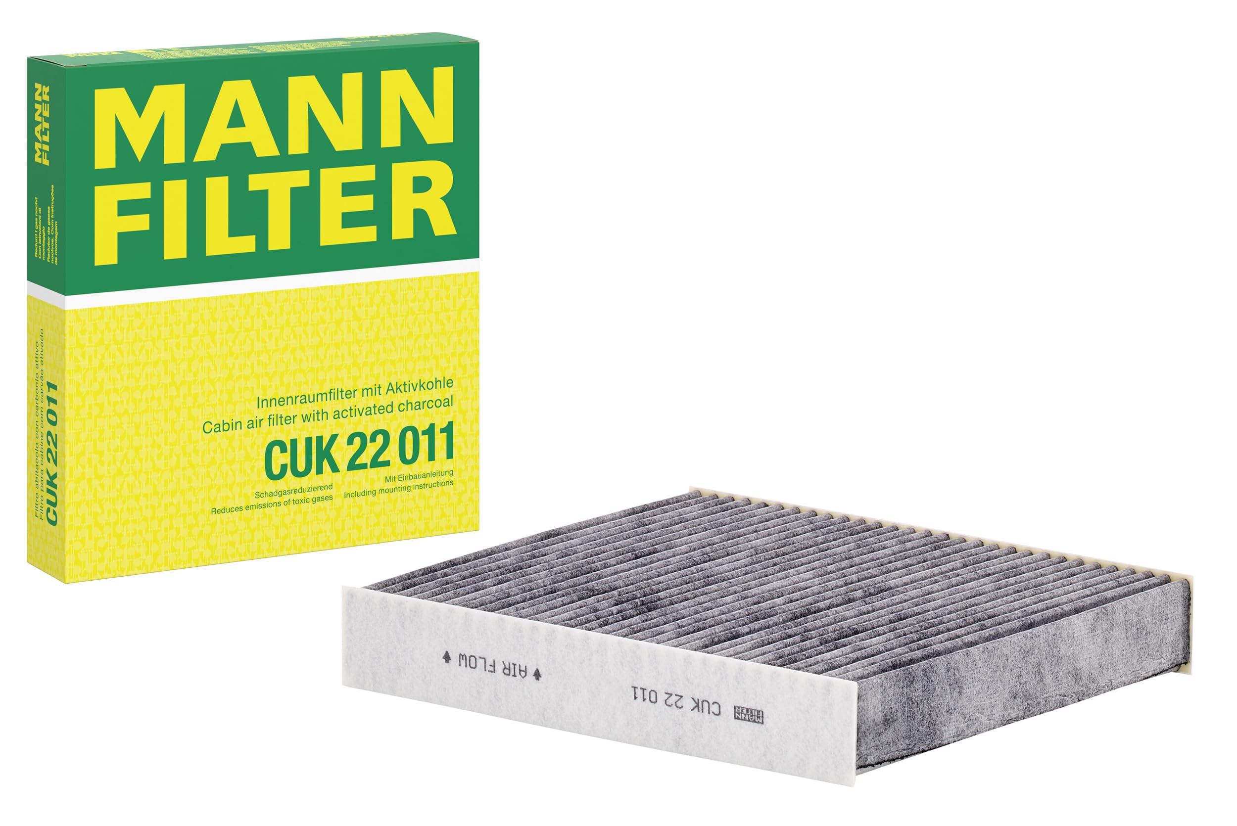 MANN-FILTER CUK 22 011 Cabin Air Filter - Pollen Filter with Activated Carbon - for Cars + Transporters