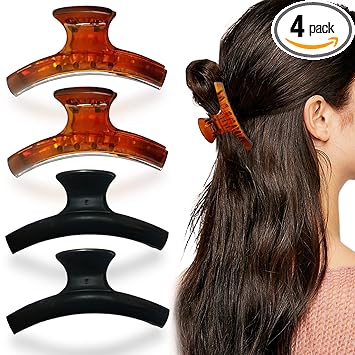Sanas Hair Accessories For Women Stylish 4 Piece Hair Clips For Women Clutcher For Hair Juda Clips Hair Accessories For Girls Korean Hair Clips Claw Clips Butterfly Clips Black Brown Combo Of 4