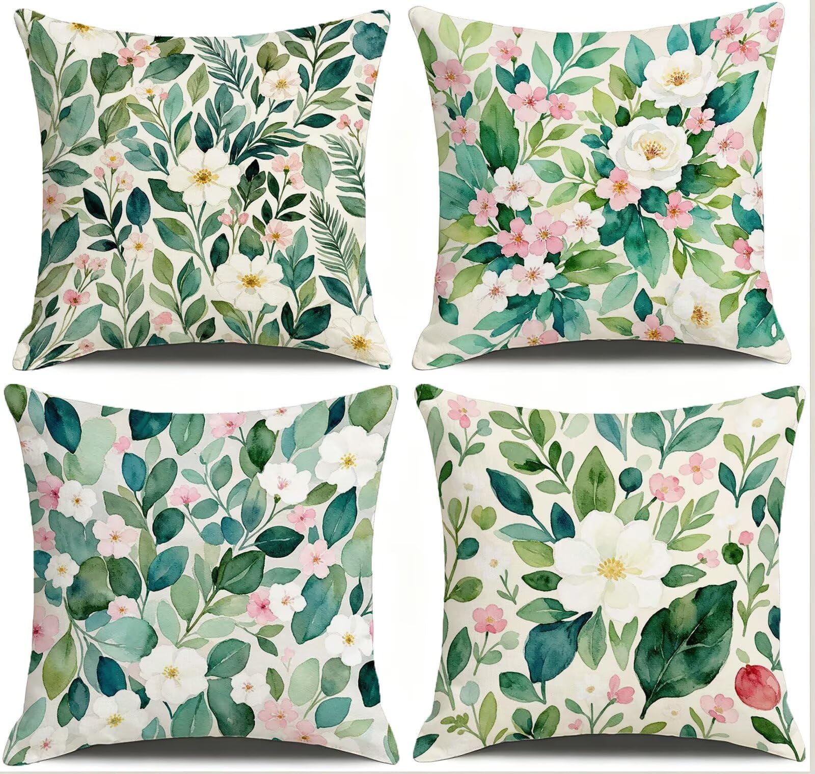 Rosa Federe Cuscini Divano 40x40cm, Cuscini da Esterno Set de 4, Cod-247