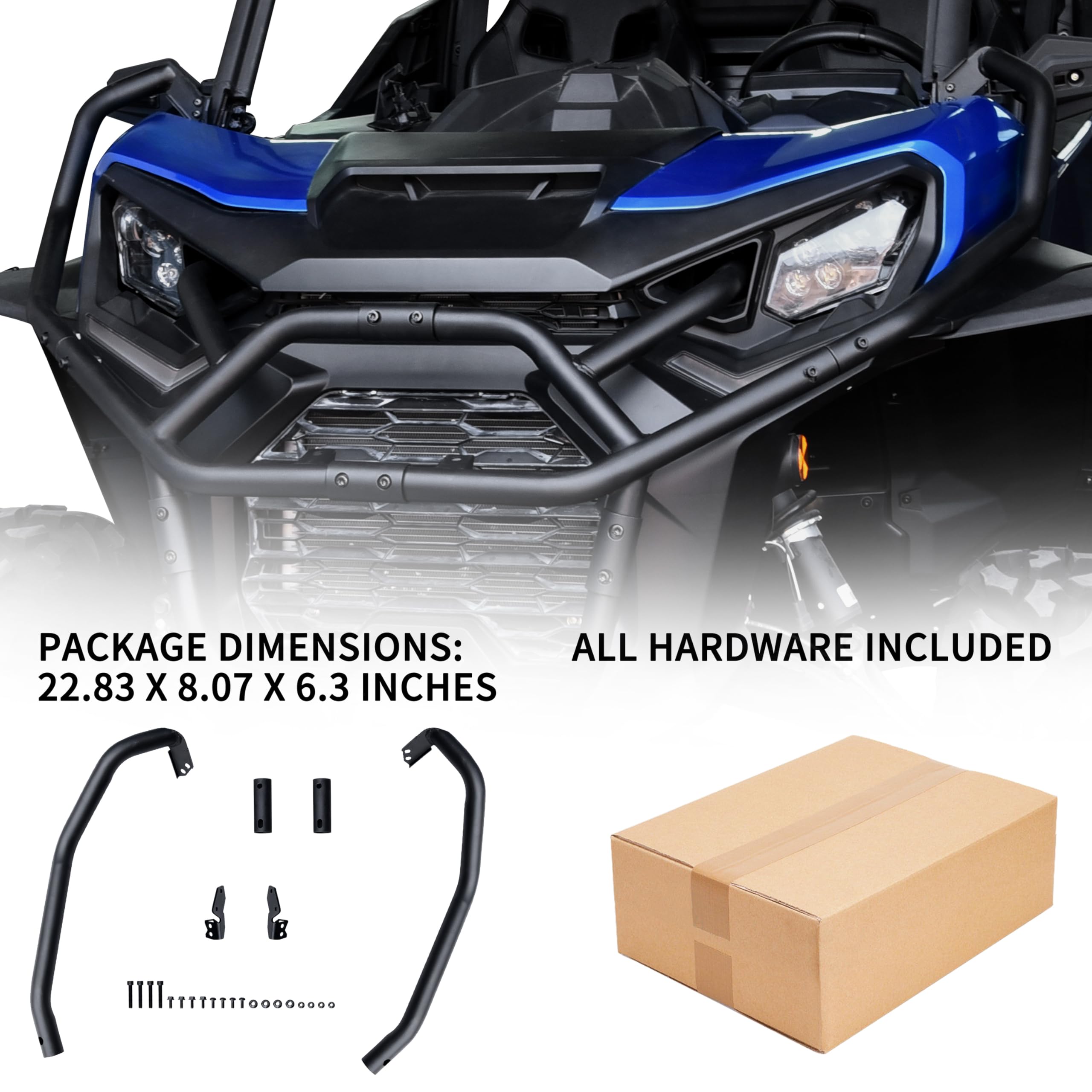 Front Corner Bumper for Can-Am Commander 21-25, Heavy Duty Steel Combined Side Bumper Bar Protector Front Corner Guards Protectors for Can-Am Commander/Commander Max 2021-2025, Replace #715006807