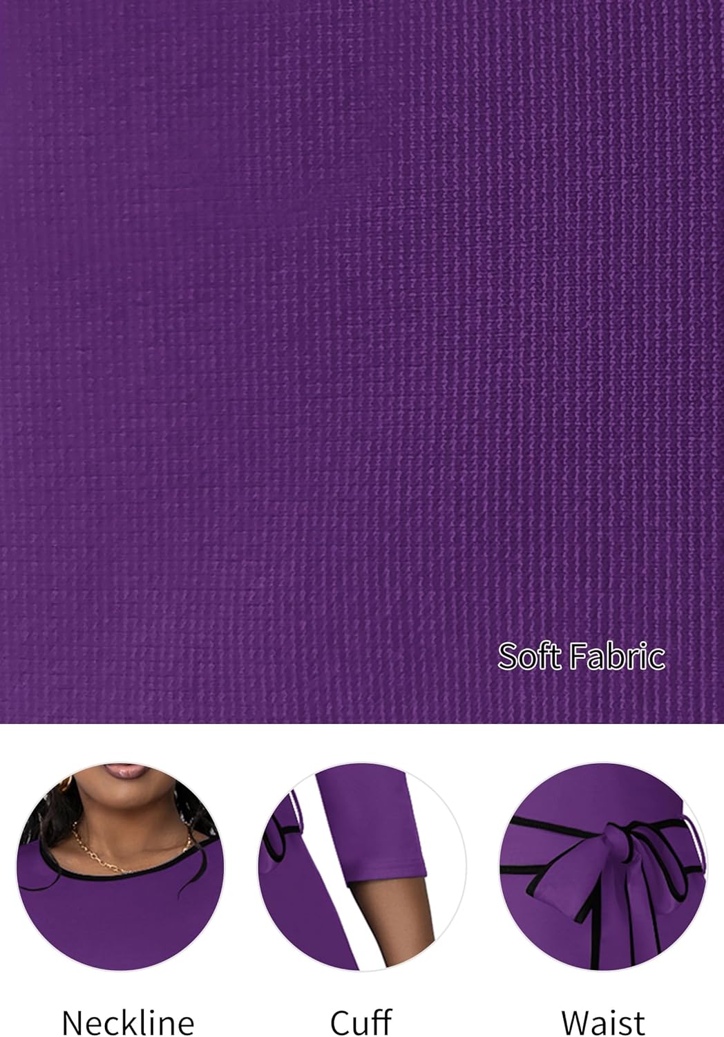 FANDEE Plus Size Women's Church Dresses Vintage Bodycon Elegant 3/4 Sleeve Pencil Dress - Image 7