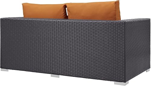 Vista 207 de Modway EEI-1911-EXP-ORA Convene - Muebles otomanos cuadrados de tela para patio, muebles de exterior, color naranja espresso Espresso Naranja