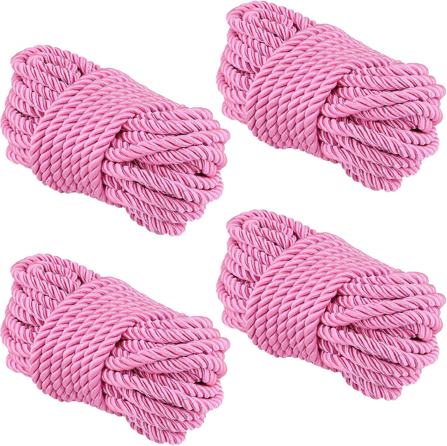 ZOENHOU 4 Pack 32 Feet 8 mm Pink Soft Cotton Rope, Durable Thick Silk ...