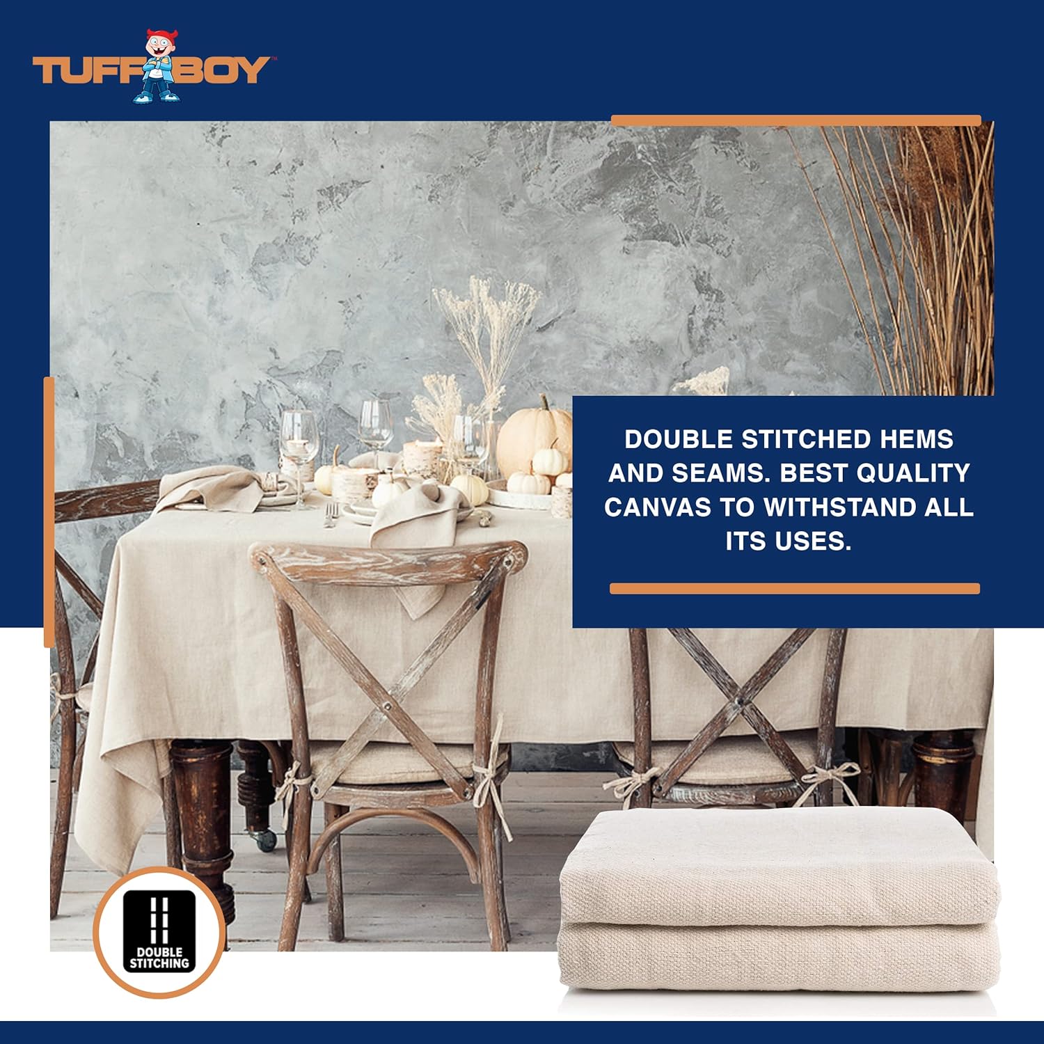 12oz All Purpose Canvas Drop Cloth 4x12ft – Commercial-Grade Heavy Duty Cotton Canvas Tarp Cover – Seamless, Washable & Reusable Painters Drop Cloth for Painting, Furniture & Floor Protection