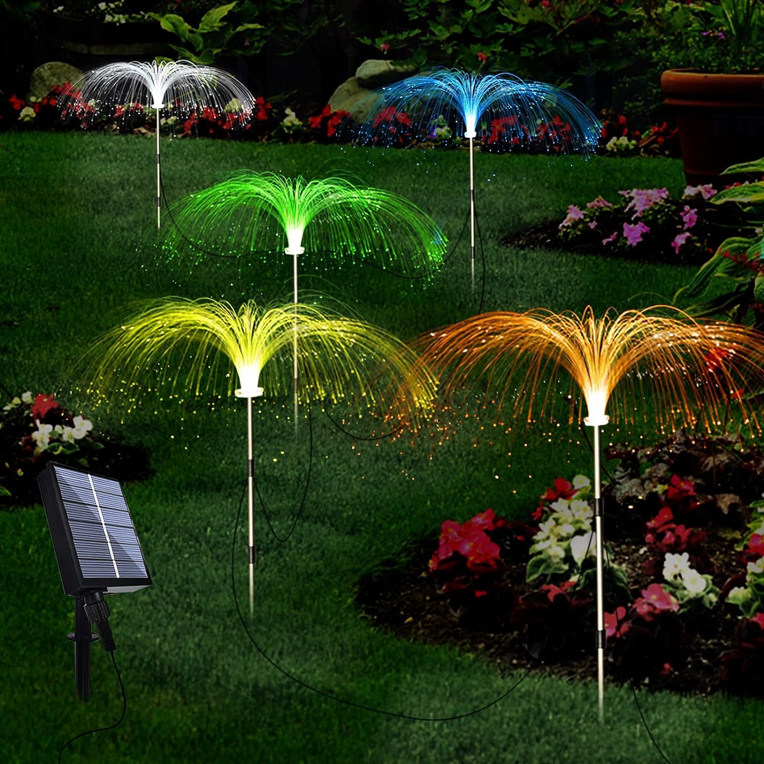 Solar Garden Lights Outdoor 7 Color Changing Solar Flowers Garden Lights, Christmas Waterproof Outdoor Decorative Solar Jellyfish Light for Yard Patio Garden Pathway Holiday (Pack 1) (B0CLRPMNF3) Amazon Price History, Amazon Price Tracker