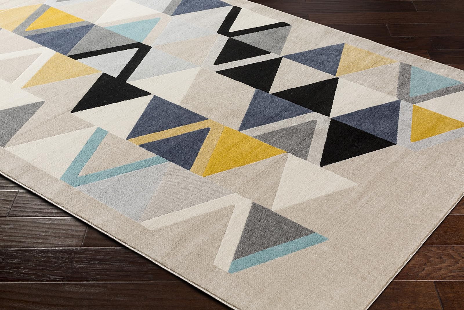 Livabliss Marietta Wohnzimmer Boho, großer Schlafzimmer 120x170 cm - Esszimmer mit geometrischem Muster, Skandinavischer Wohnzimmer Modern in Beige, Gelb, Blau