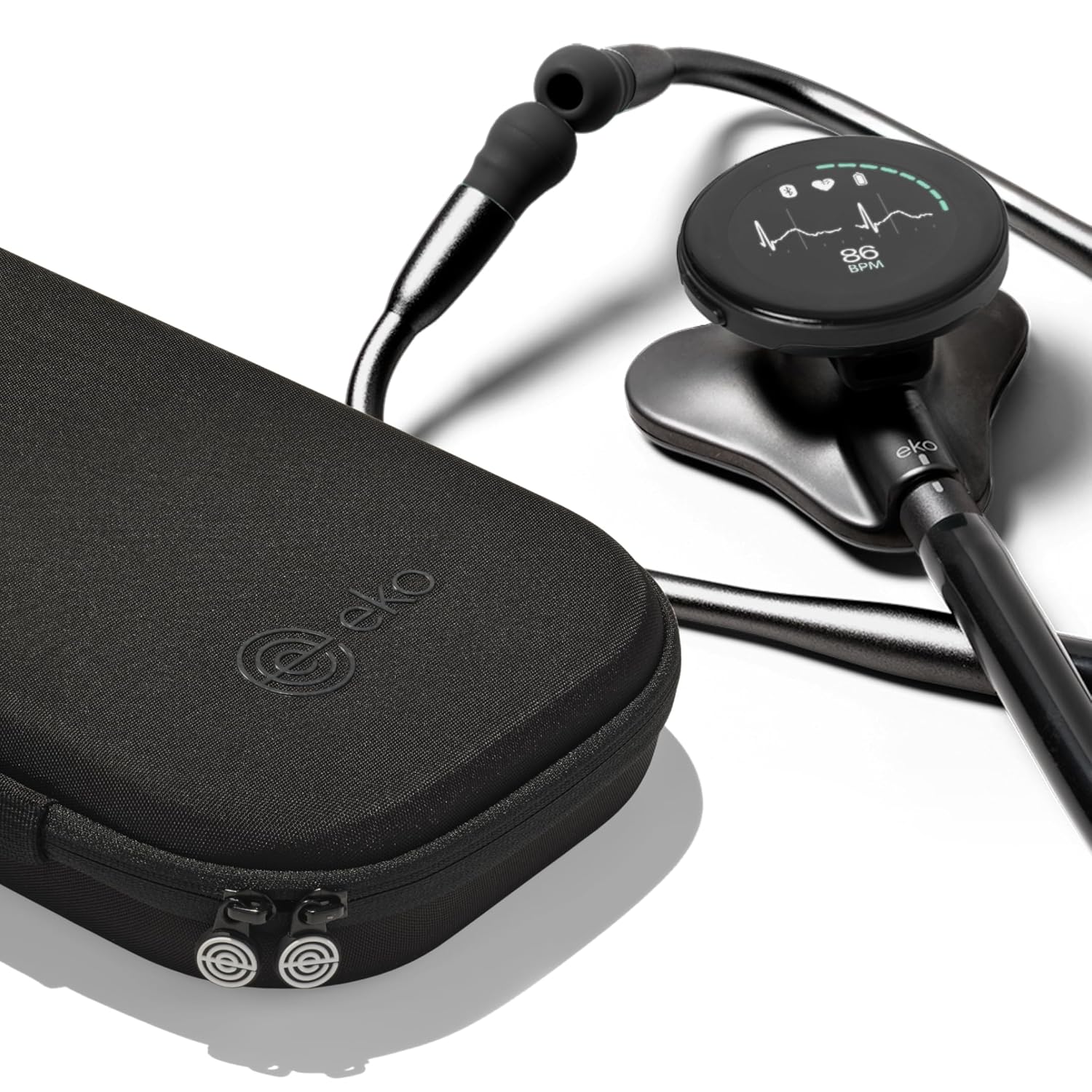 CORE 500&trade; Digital Stethoscope&mdash;Matte Black and Custom Carry Case Bundle