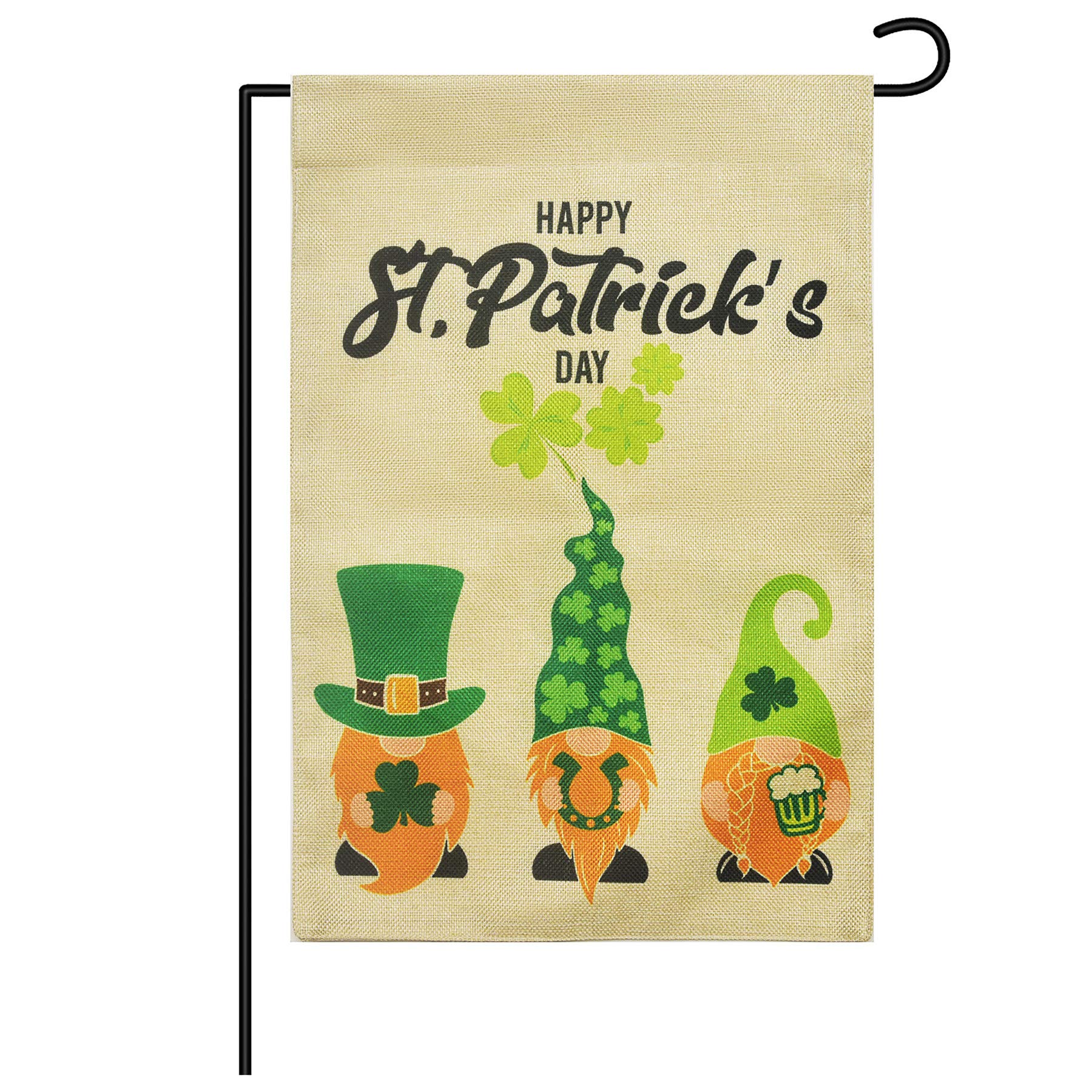 St. Patrick Garden Flag,12 Inch x18 Inch St. Patrick Flag,Garden House Flags, St. Patrick Yard Decorations Holiday Outdoor Decor (No Metal Holder Stand)