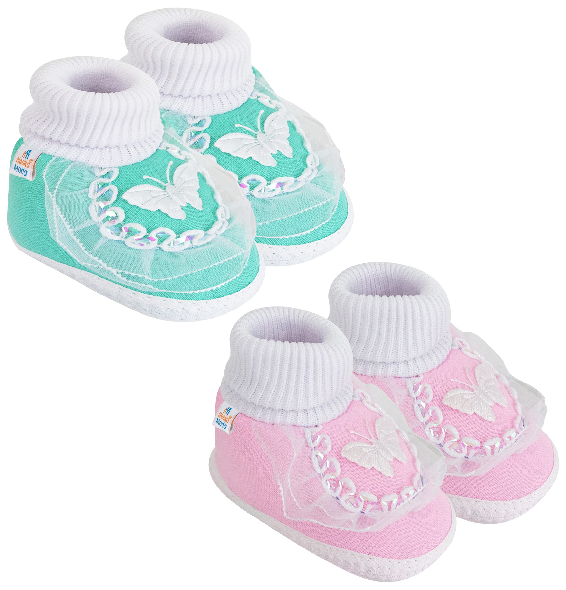 Neska Moda Baby Girls Set Of 2 Pair Booties for 6 to 12 Months (Green,Pink) -BT88andSK179 (B08GKXCM4P) Amazon Price History, Amazon Price Tracker
