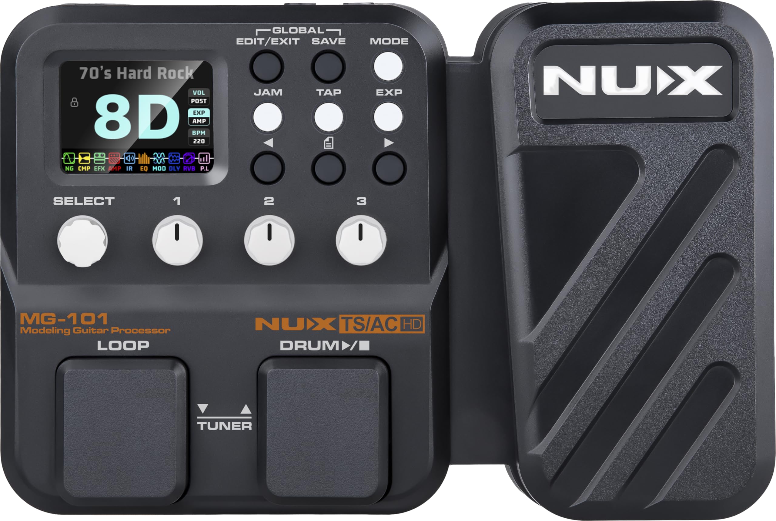 NU-X | MG-101 Multi-Effect Pedal: The Ultimate Tone Solution for Guitarists | Full Suite of Amplifier Tones and a Vast Array of Guitar and Bass Effects