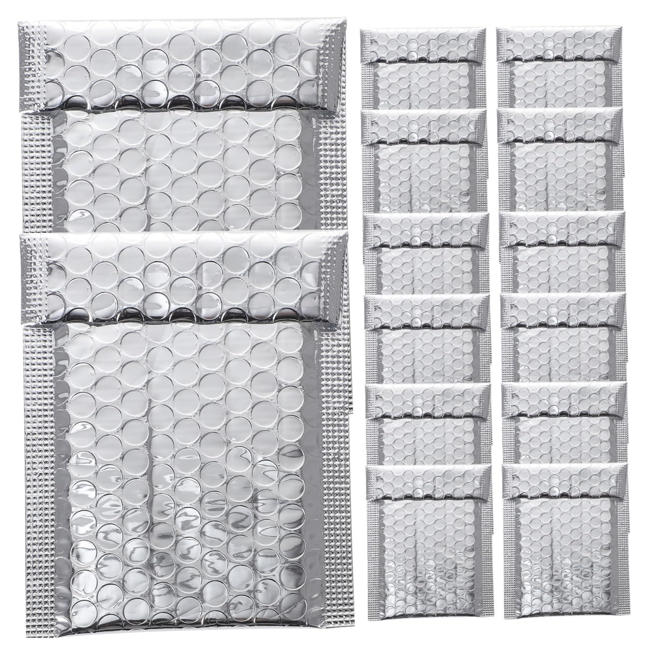 Sobres de Burbujas de Envío Plateados Cierre Autosellante, Protección Extra y Resistente para Joyería y Productos Electrónicos, Pack de 100 Unidades