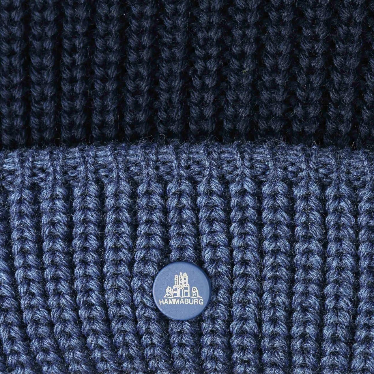 HAMMABURG Twotone Dockermütze Damen Herren Made in Italy Strickmütze Mehrfarbige Umschlagmütze Herbst Winter Wollmischung