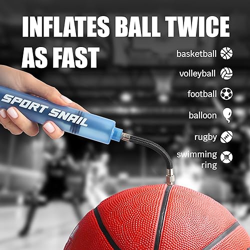 Miniatura 4 de Bomba de mano para pelotas  Bomba de aire portátil con aguja de 3 piezas y estuche compacto  Inflador de pelota deportiva pequeña  Voleibol, fútbol